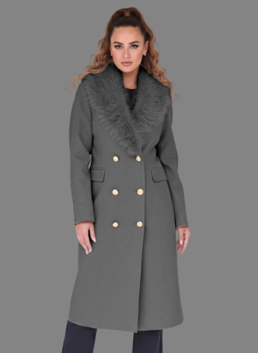 Maine Overcoat with Long Fur Collar