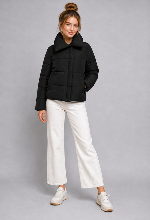 Alexandria Asymmetric Short Puffer Coat