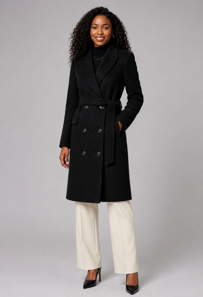 Armania Lapel Split Coat with Belt