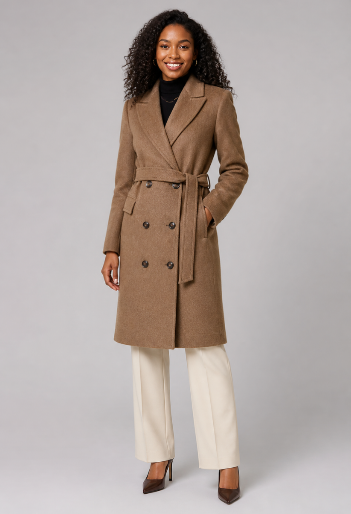 Armania Lapel Split Coat with Belt