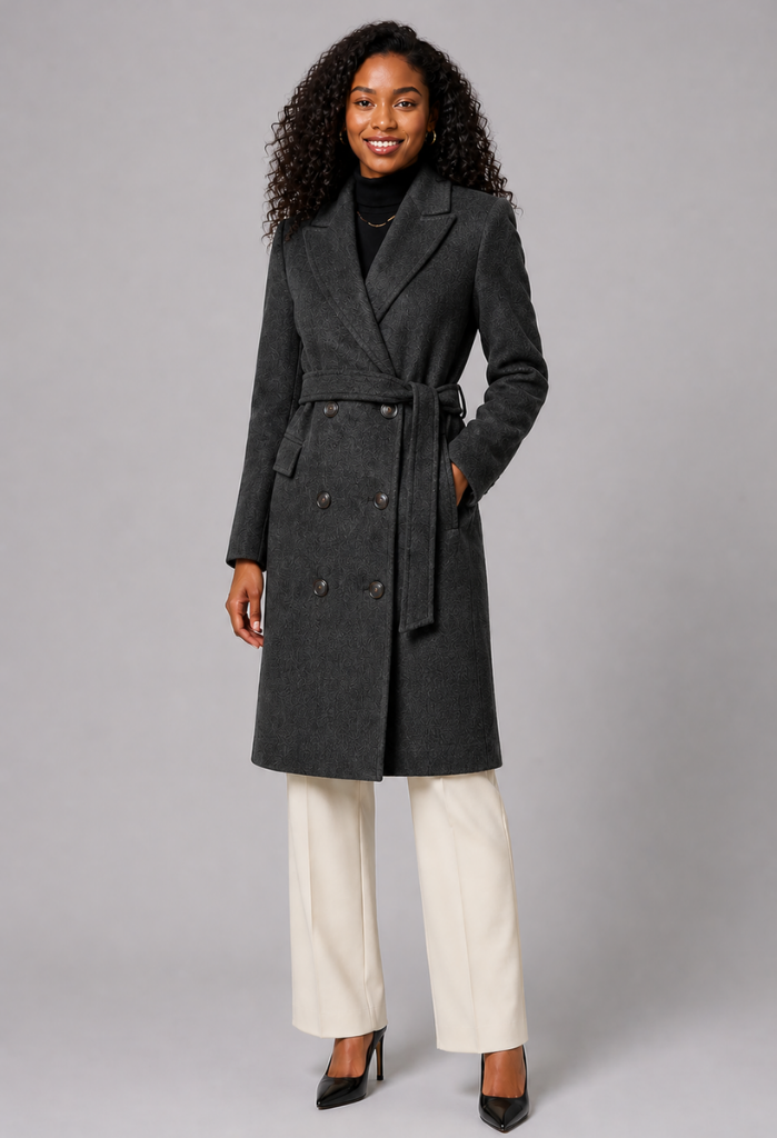 Armania Lapel Split Coat with Belt
