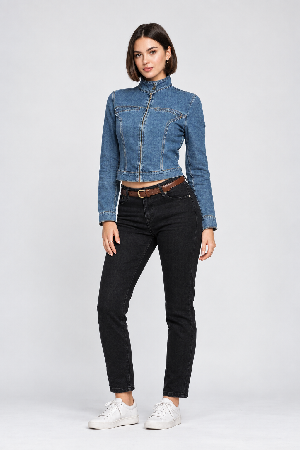 Avenida Stretchy Denim Moto Jacket