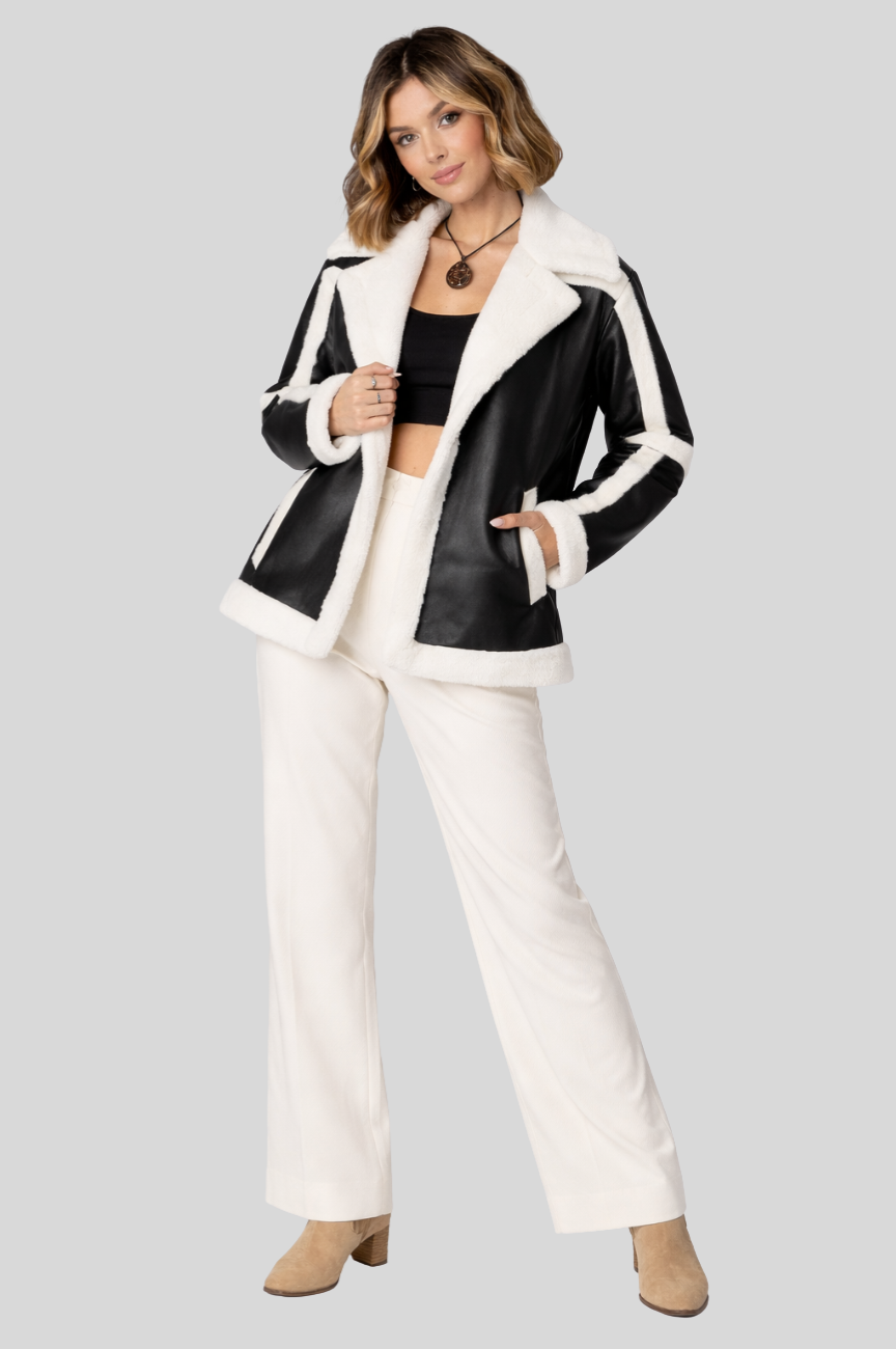 Bellinzona Oversized Faux Leather Shearling