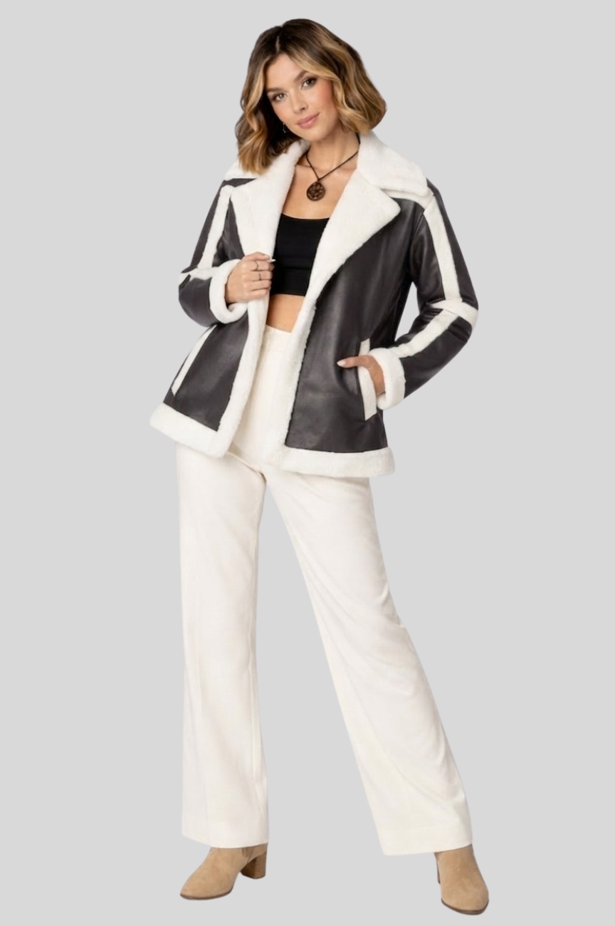 Bellinzona Oversized Faux Leather Shearling