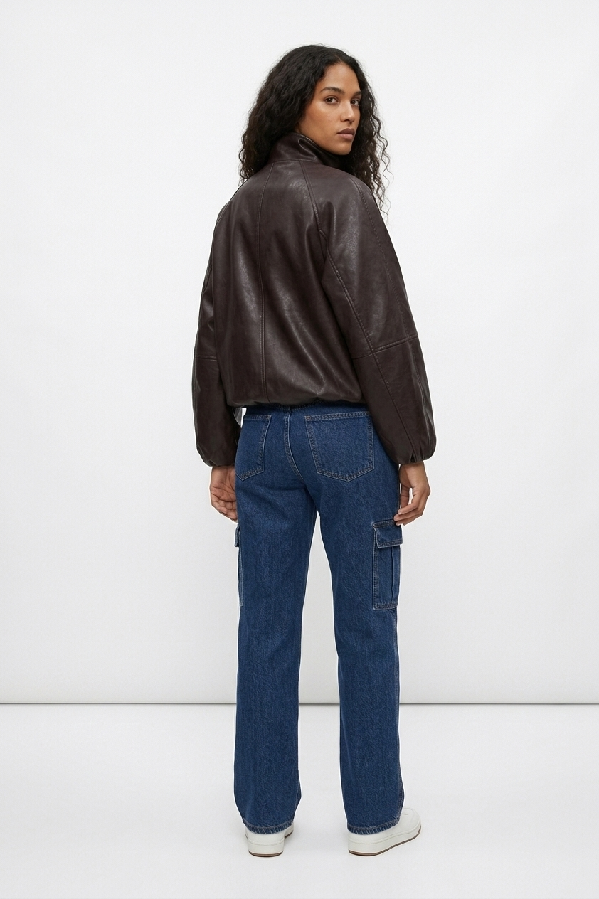 Braga High-Neck Vegan Leather Bomber