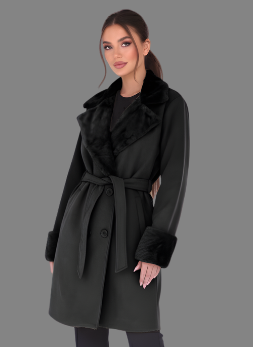 Chelsea Overcoat with Short Fur