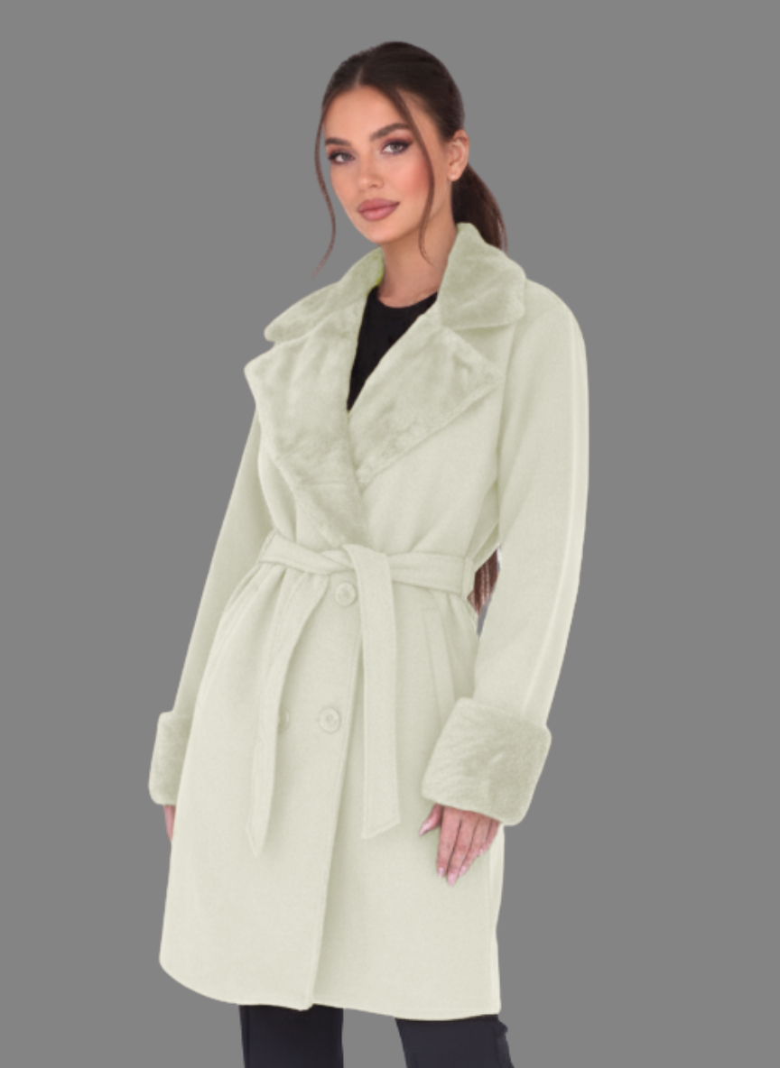 Chelsea Overcoat with Short Fur