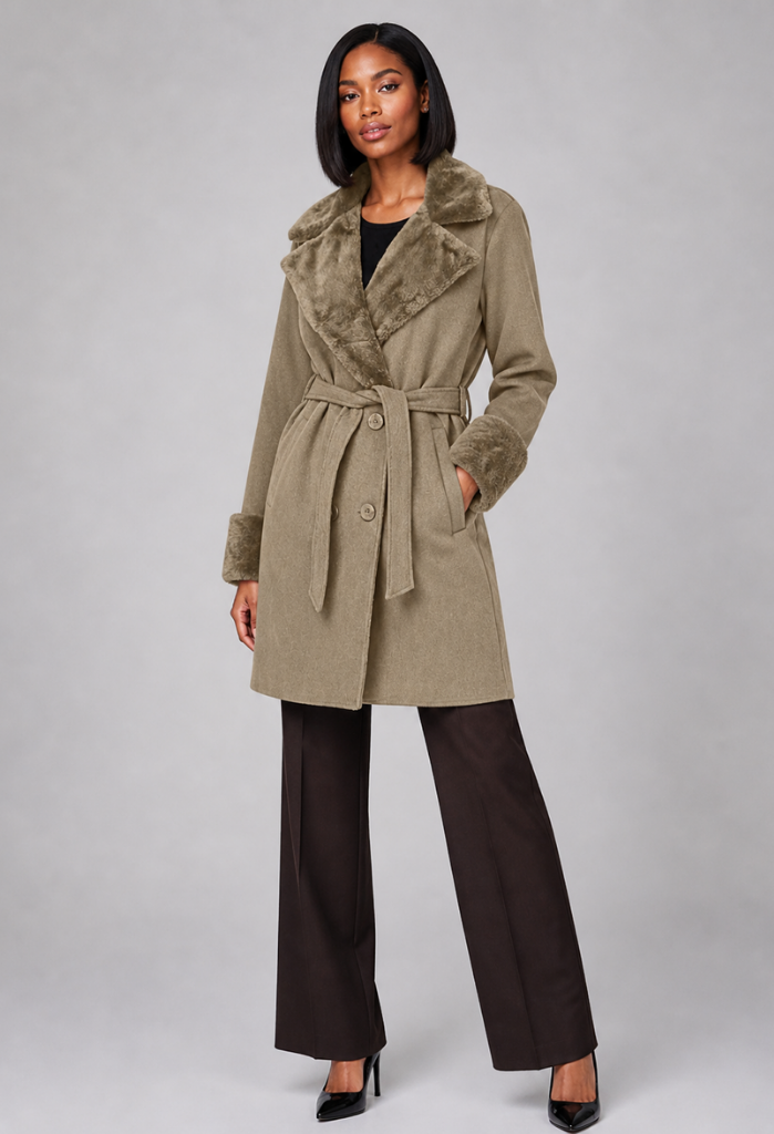 Chelsea Overcoat with Short Fur