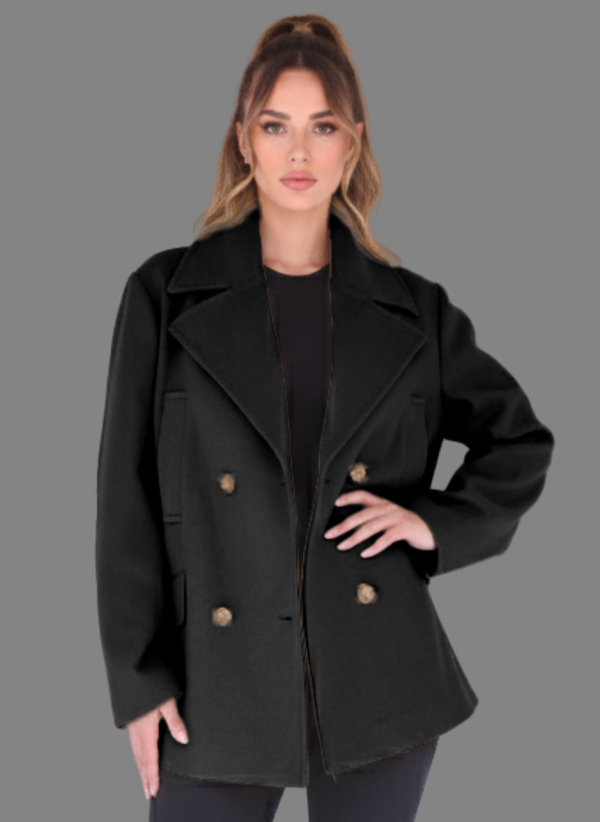 Italia Double-Breasted Peacoat