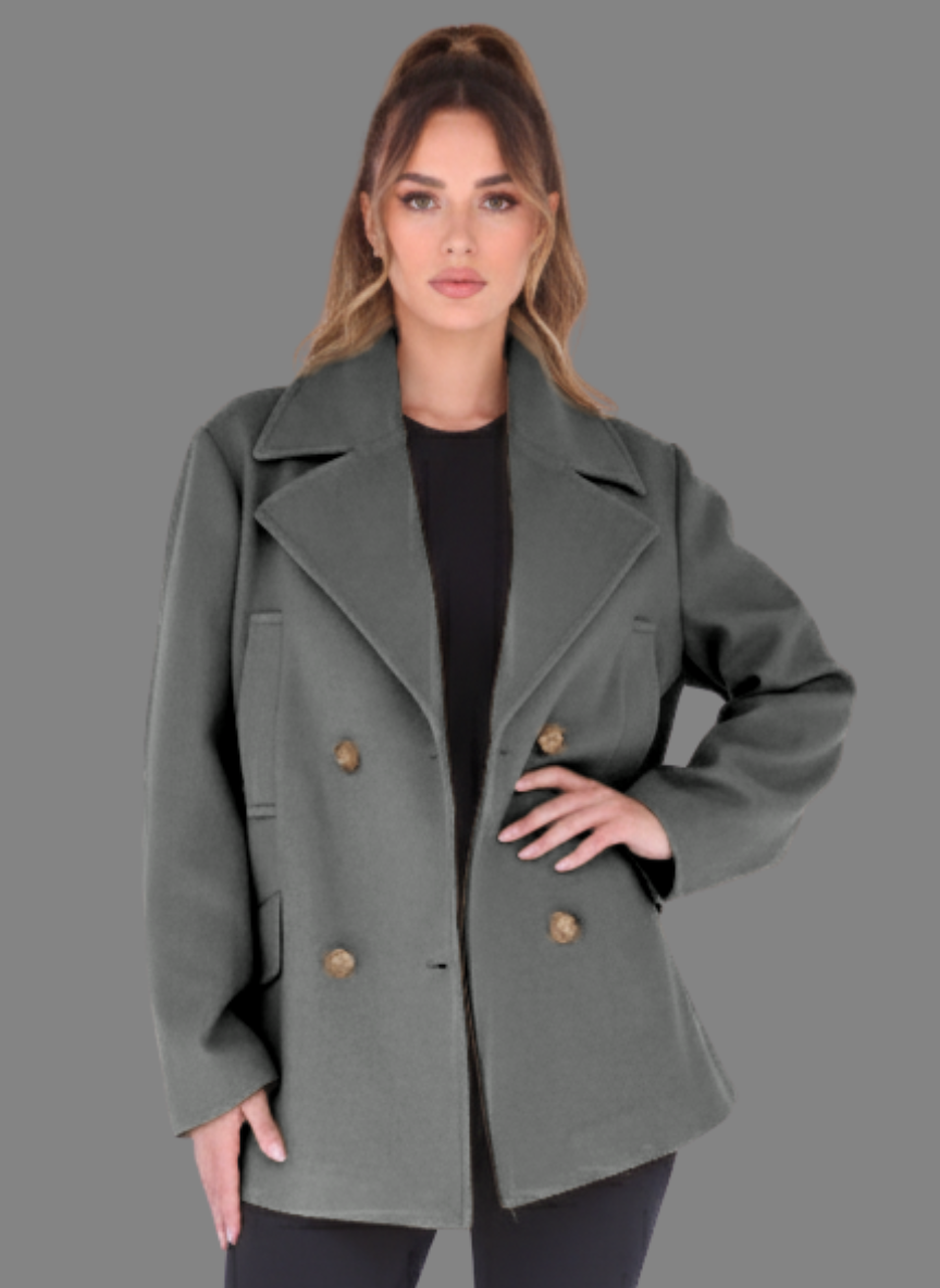 Italia Double-Breasted Peacoat