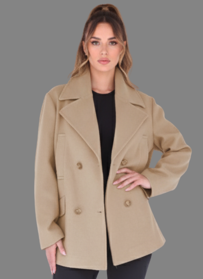 Italia Double-Breasted Peacoat