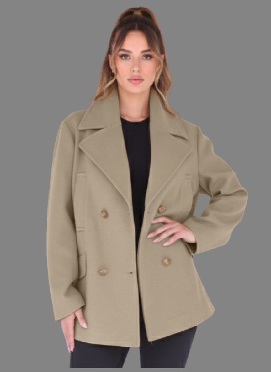 Italia Double-Breasted Peacoat