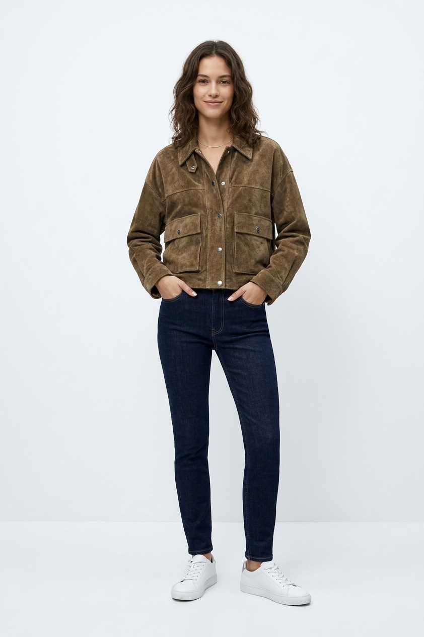 Jonava Oversized Suede Cargo Jacket