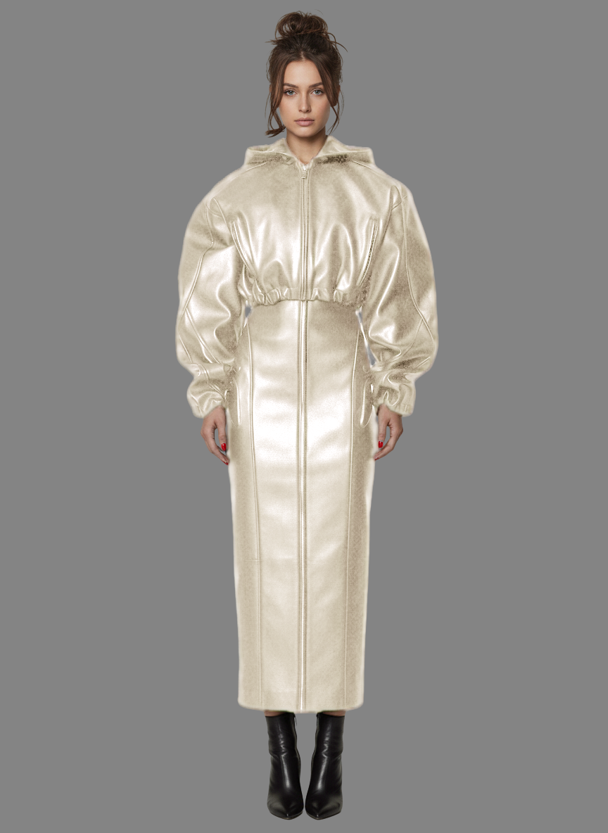 Karina PU Jacket with Hoodie