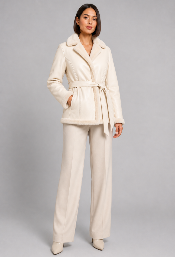 Lagenthal Genuine Shearling Jacket with Whipstitch Trim