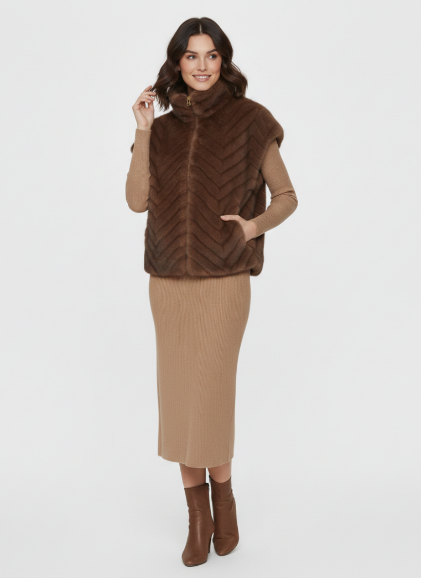 Monroe High-Neck Plush Gilet