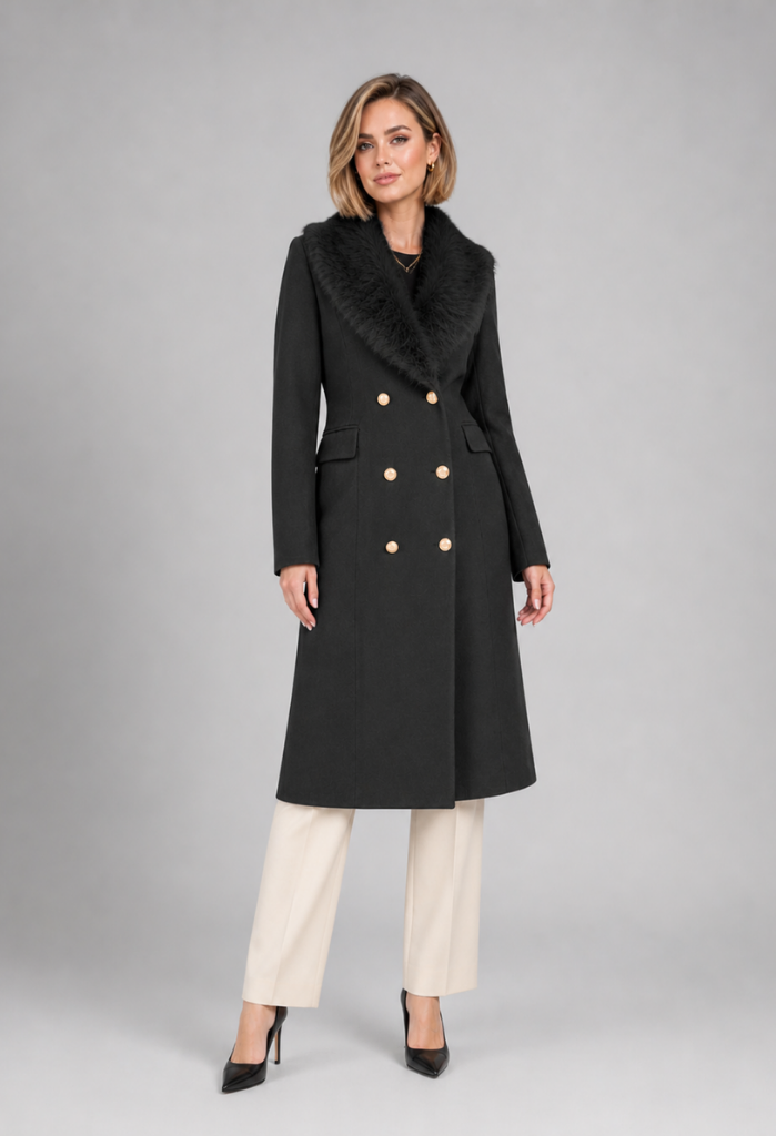 Maine Overcoat with Long Fur Collar