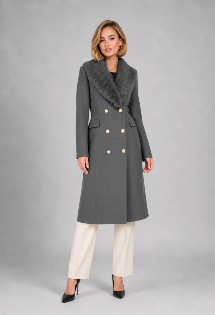 Maine Overcoat with Long Fur Collar