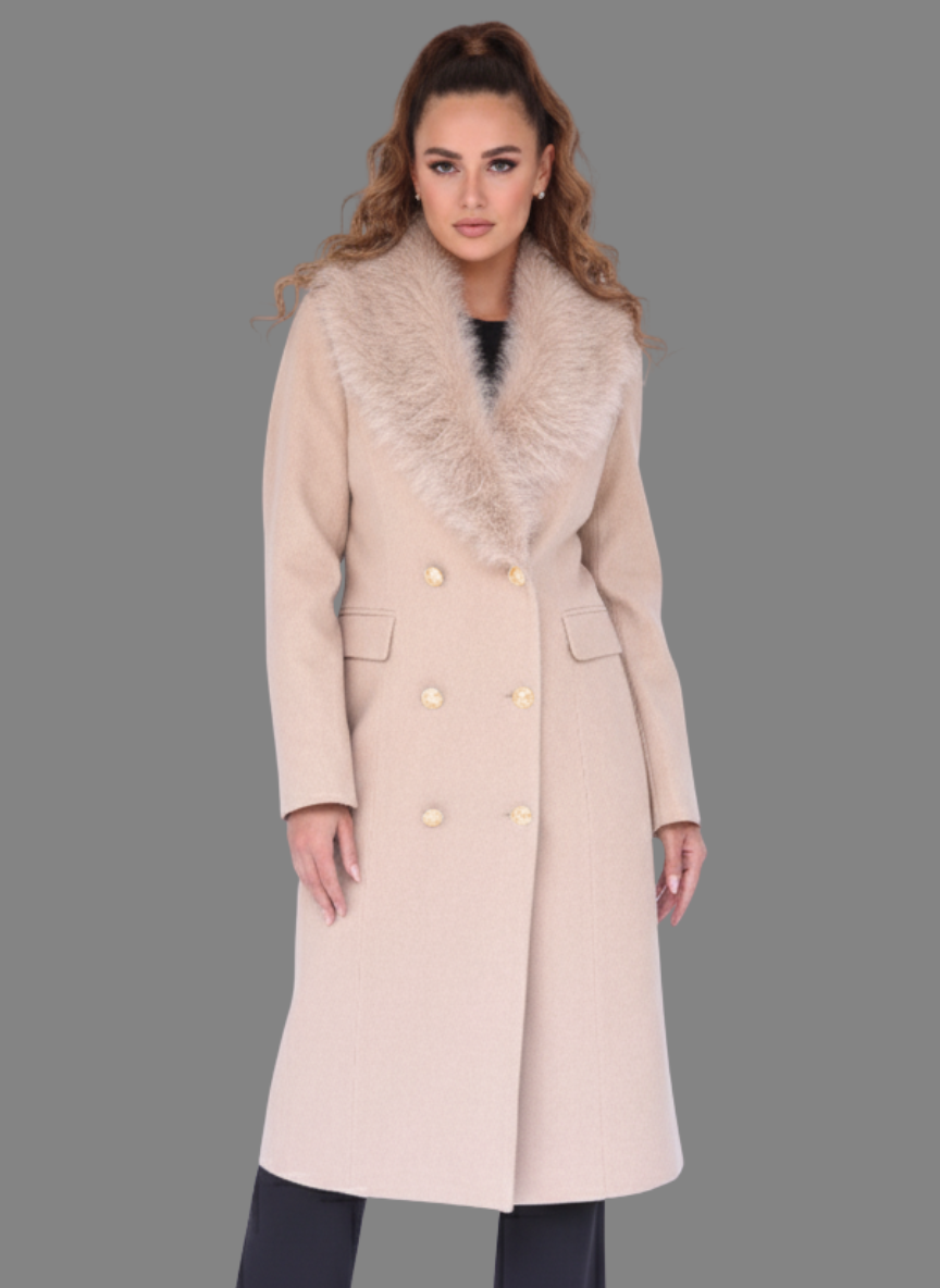 Maine Overcoat with Long Fur Collar