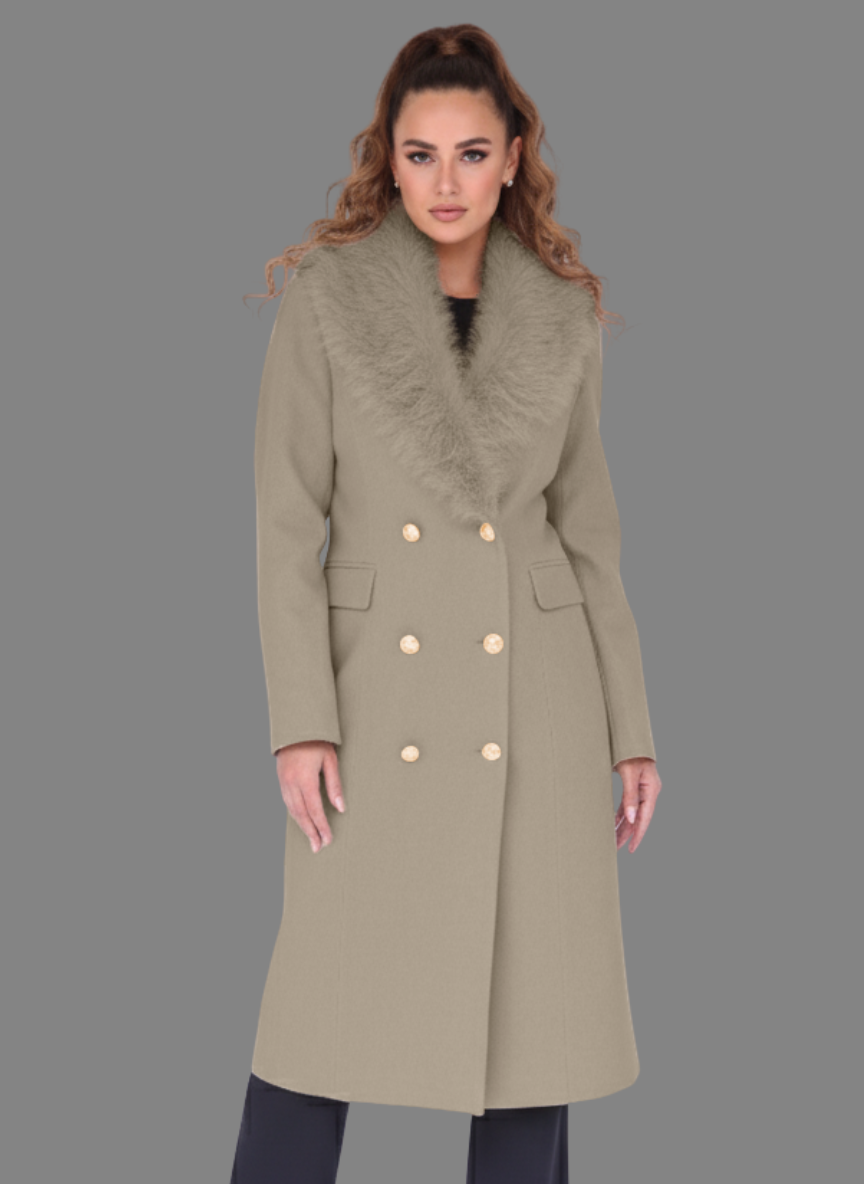 Maine Overcoat with Long Fur Collar