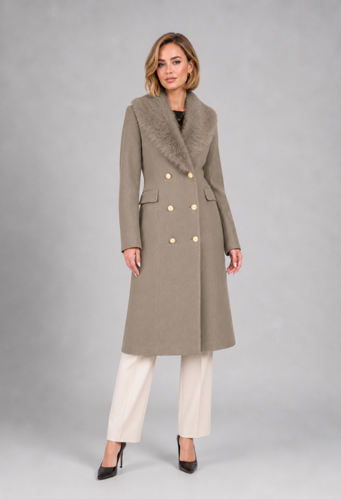 Maine Overcoat with Long Fur Collar