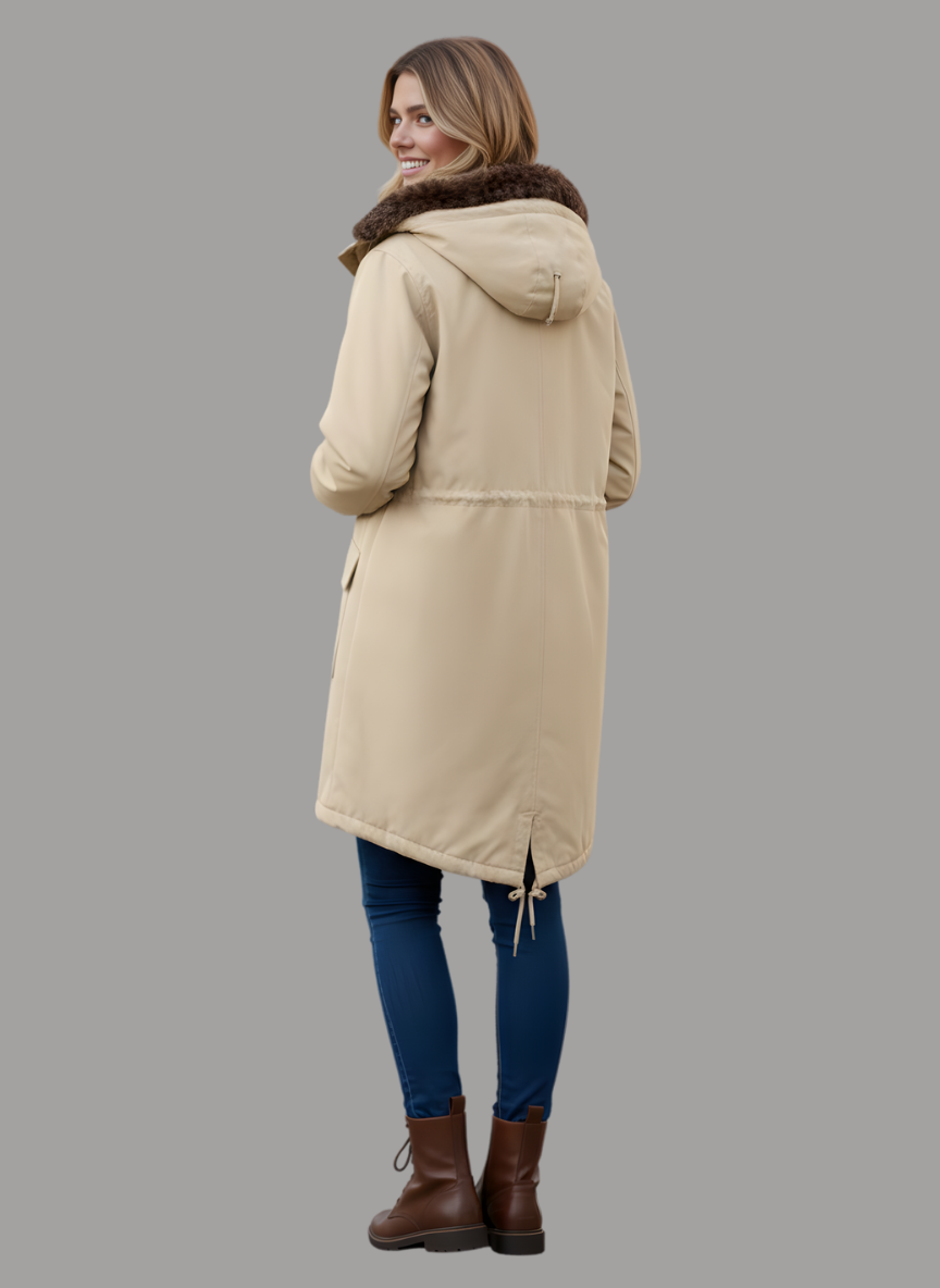 Portofino Parka with Animal Print Faux Fur Lining