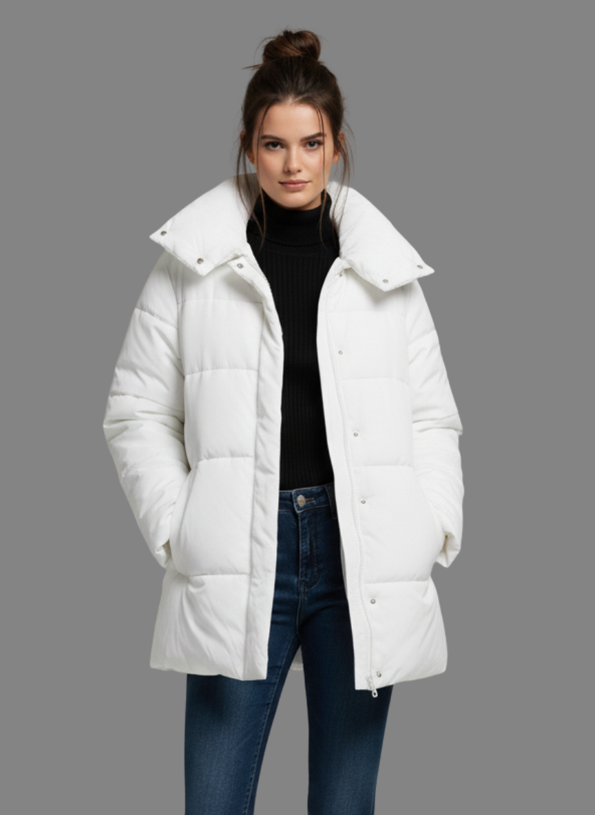 White Hooded Puffer Jacket